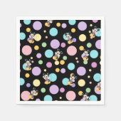 Serviette En Papier Mickey Mouse Polka Dot  black Baby Shower (Devant)