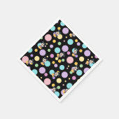 Serviette En Papier Mickey Mouse Polka Dot  black Baby Shower (Coin)