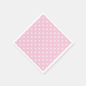 Serviette En Papier Micro cœurs blancs - Rose clair  (Coin)