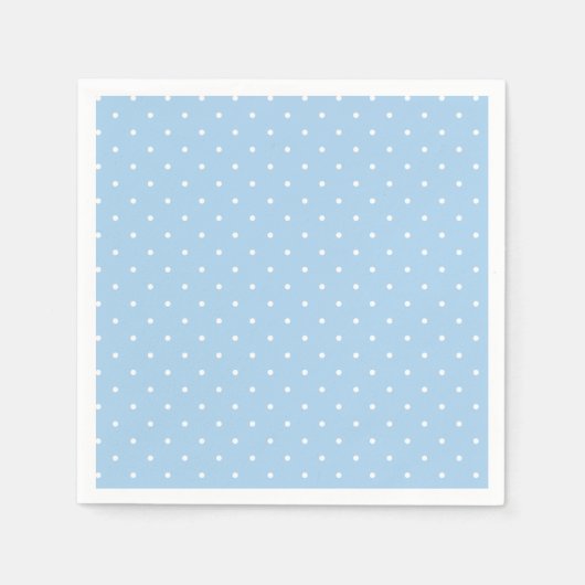 Serviette En Papier Micro pois blanc - Bleu bébé (Devant)