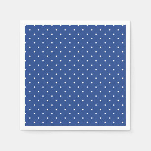 Serviette En Papier Micro pois blanc - Bleu vrai