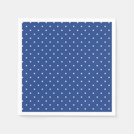 Serviette En Papier Micro pois blanc - Bleu vrai (Devant)