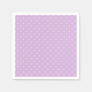 Serviette En Papier Micro pois blanc - Lilas doux