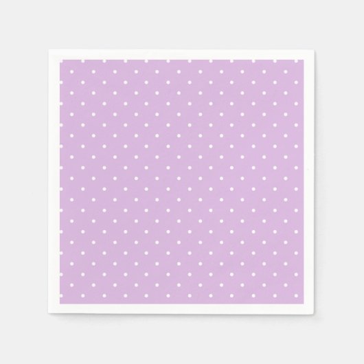 Serviette En Papier Micro pois blanc - Lilas doux (Devant)