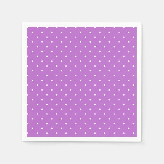 Serviette En Papier Micro pois blanc - Orchidée violet (Devant)