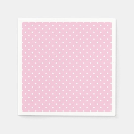 Serviette En Papier Micro pois blanc - Rose clair (Devant)