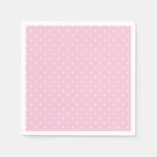 Serviette En Papier Micro pois blanc - Rose clair (Devant)