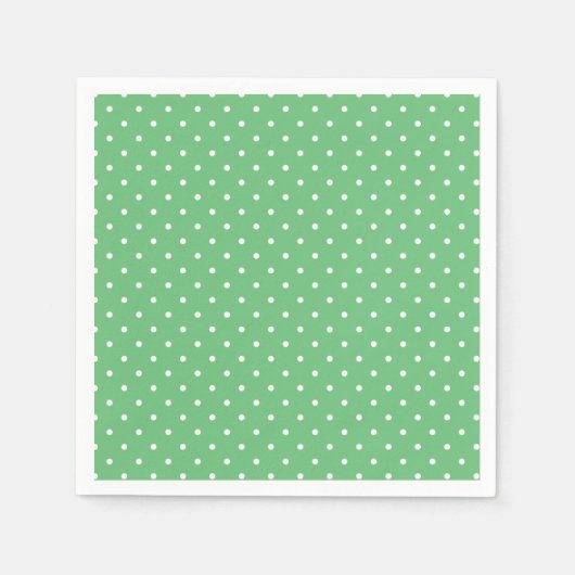 Serviette En Papier Micro pois blanc - Vert été (Devant)