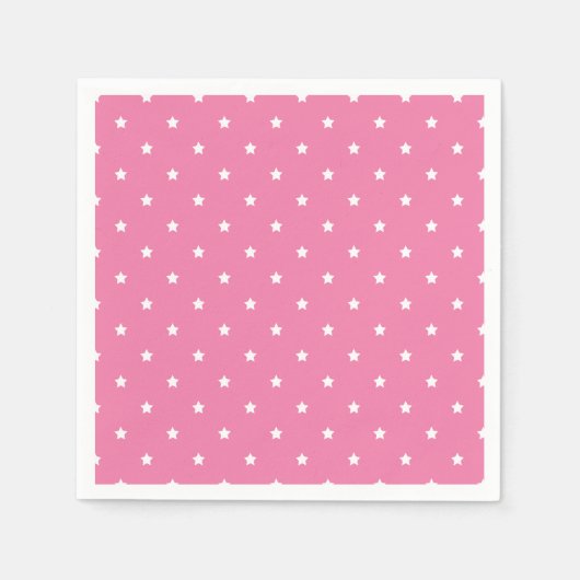 Serviette En Papier Micro Stars Blanc - Fuchsia Rose (Devant)