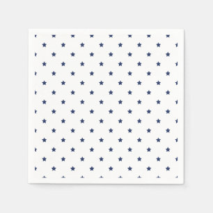 Serviette En Papier Micro Stars Bleu Marine - Blanc