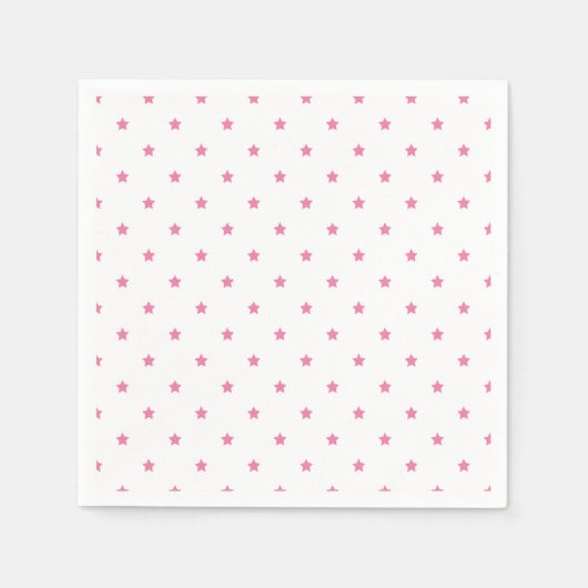 Serviette En Papier Micro Stars Fuchsia Rose - Blanc (Devant)