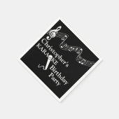 Serviette En Papier Microphone à échelle musicale du Karaoke Party (Coin)