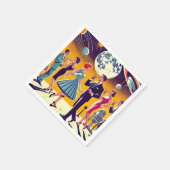 Serviette En Papier Mid Century 60s Space Age Cocktail Party (Coin)