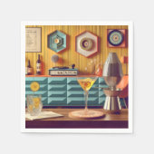 Serviette En Papier Mid Century Atomic Retro Futuristic Party Room (Devant)
