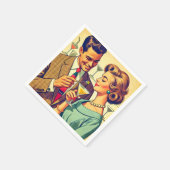 Serviette En Papier Mid Century Cocktail Party Couples - Temptation (Coin)