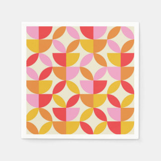 Serviette En Papier Mid Century Colorful Geometric shapes 
