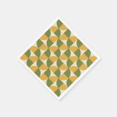 Serviette En Papier Mid Century Green Mustard yellow  Semi Circles  (Coin)