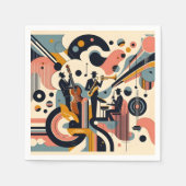 Serviette En Papier Mid Century Jazz Age Psychedelic Trio (Devant)