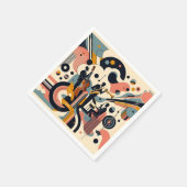 Serviette En Papier Mid Century Jazz Age Psychedelic Trio (Coin)