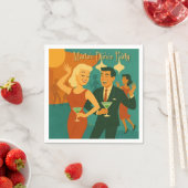 Serviette En Papier Mid Century Martini Dance Party (En situation)
