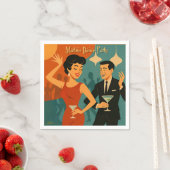 Serviette En Papier Mid Century Martini Dance Party (En situation)
