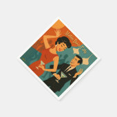 Serviette En Papier Mid Century Martini Dance Party (Coin)