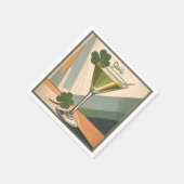 Serviette En Papier Mid Century Modern Art Shamrock Martini Sláinte!  (Coin)