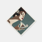Serviette En Papier Mid Century Modern Art The Martini DIva (Coin)