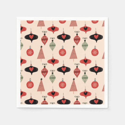Serviette En Papier Mid Century Modern Christmas Pattern  (Devant)