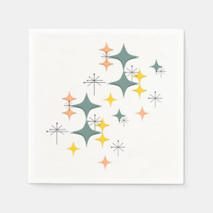 Serviette En Papier Mid Century Modern Eames atomique Starburts person
