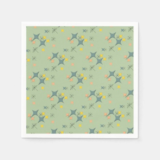 Serviette En Papier Mid Century Modern Eames atomique Starburts person (Devant)