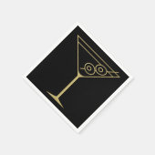 Serviette En Papier Mid Century Modern Gold 2 Olive Martini (Coin)