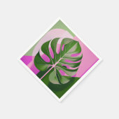 Serviette En Papier Mid-Century Modern Hawaiian Monstera Leaf (Coin)