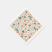 Serviette En Papier Mid Century Modern Starburst Pattern (Coin)