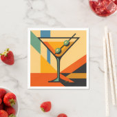 Serviette En Papier Mid Century Modern Sunrise Bauhaus Martini (En situation)