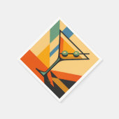 Serviette En Papier Mid Century Modern Sunrise Bauhaus Martini (Coin)
