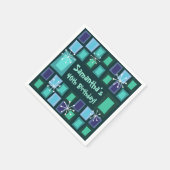 Serviette En Papier Mid Century Moderne 40e anniversaire Turquoise (Coin)