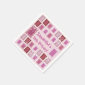 Serviette En Papier Mid Century Moderne 70e Anniversaire rose (Coin)