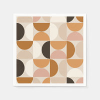 Mid Century Moderne Rétro Motif Brown Tons de la T