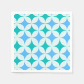 Serviette En Papier Mid Century Retro Starburs Motif Turquoise Bleu (Devant)