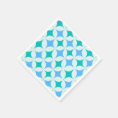 Serviette En Papier Mid Century Retro Starburs Motif Turquoise Bleu (Coin)