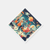 Serviette En Papier Mid Century Space Age Cocktail Party (Coin)
