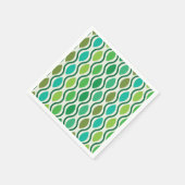 Serviette En Papier Mid Century Vert moderne Ogee Turquoise motif (Coin)