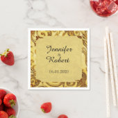 Serviette En Papier Midas Touch Gold Mariage Napkin (En situation)