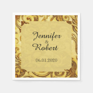 Serviette En Papier Midas Touch Gold Mariage Napkin