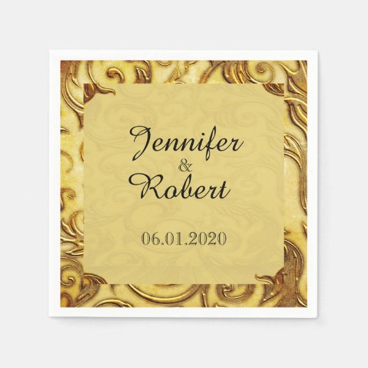 Serviette En Papier Midas Touch Gold Mariage Napkin (Devant)