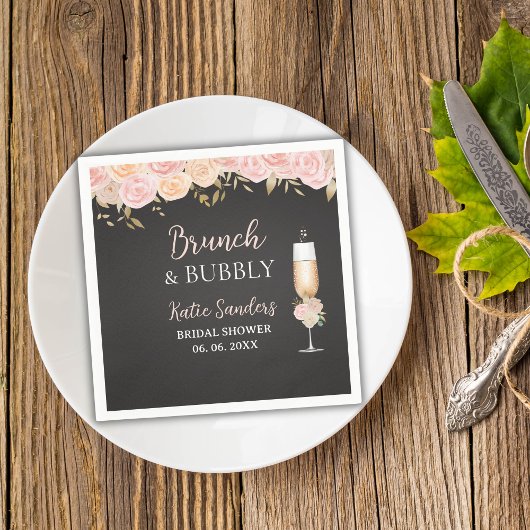 Serviette En Papier Midday Mimosa Bridal Shower Opulent Blooms