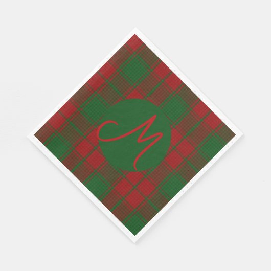 Serviette En Papier Middleton Tartan Monogrammé (Coin)
