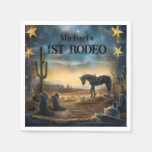 Serviette En Papier Midnight Desert Cowboy 1st Birthday Rodeo (Devant)