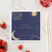Serviette En Papier Midnight Galaxy Moon Star Boy Baby shower (En situation)